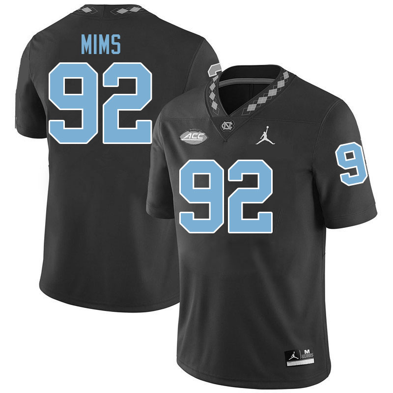 #92 CJ Mims North Carolina Tar Heels College Football Jersey Stitched-Black #92 CJ Mims North Carolina Tar Heels College Football Jersey Stitched-Black